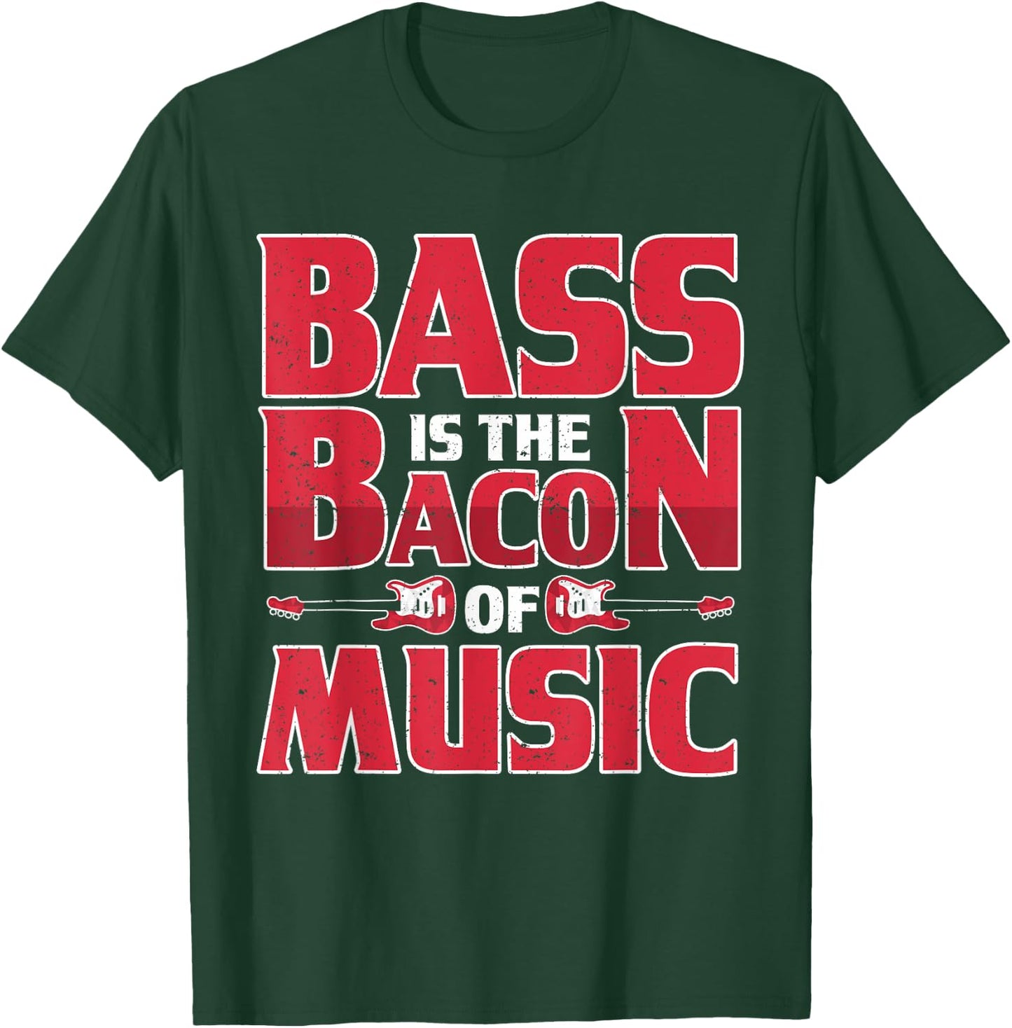 Vintage Bass Is The Bacon Of Music Retro Bass Guitar T-Shirt - T-Shirt | Forest
