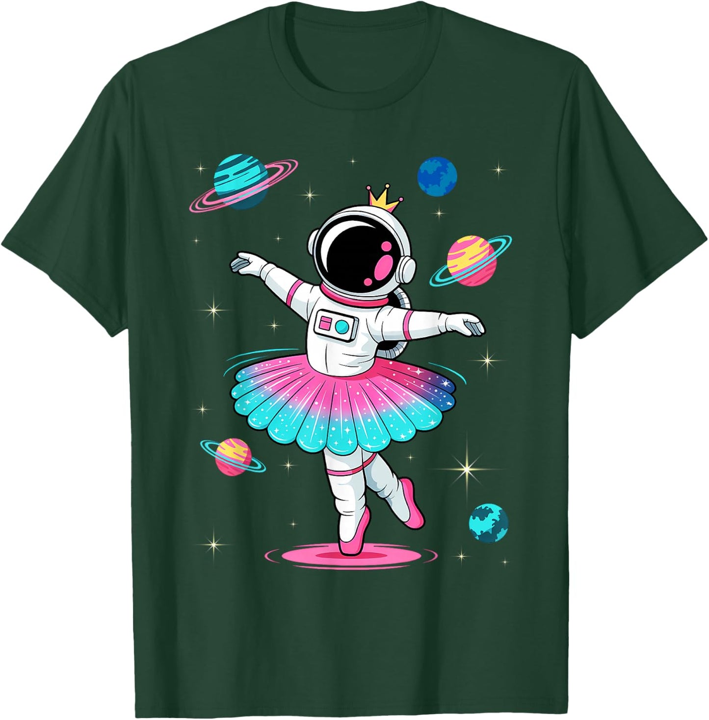 Ballerina Girl Space Astronaut T-Shirt - T-Shirt | Forest