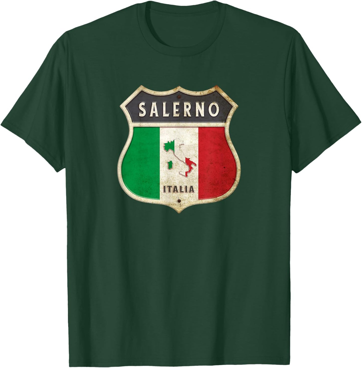 Salerno Italy coat of arms flags city T-Shirt - T-Shirt | Forest