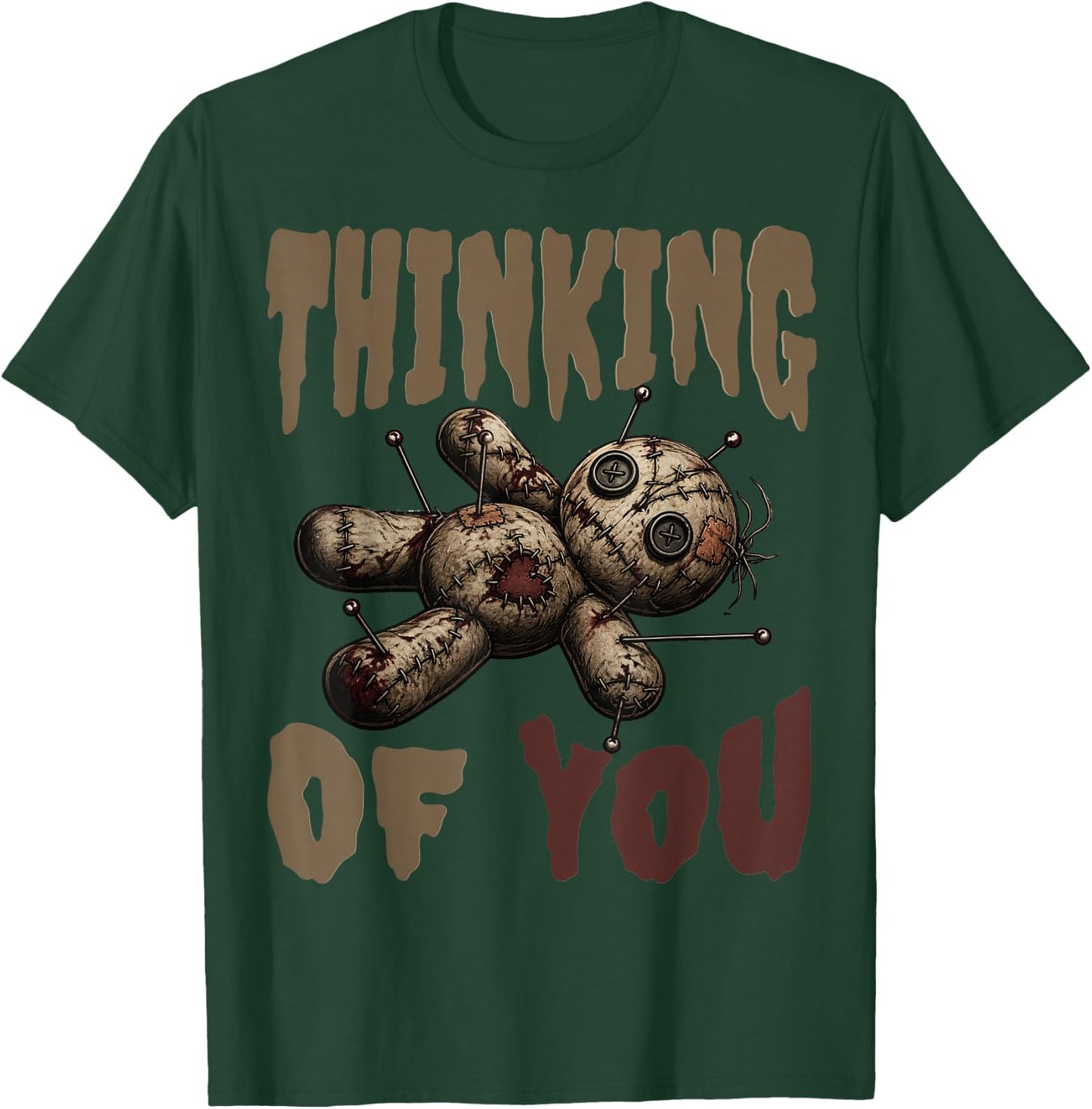 Thinking of You Voodoo Doll Funny Halloween T-Shirt - T-Shirt | Forest