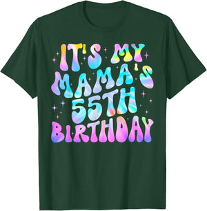 Tie-Dye It's My Mama's 55th Birthday Happy 55 Years Old T-Shirt - T-Shirt | Forest