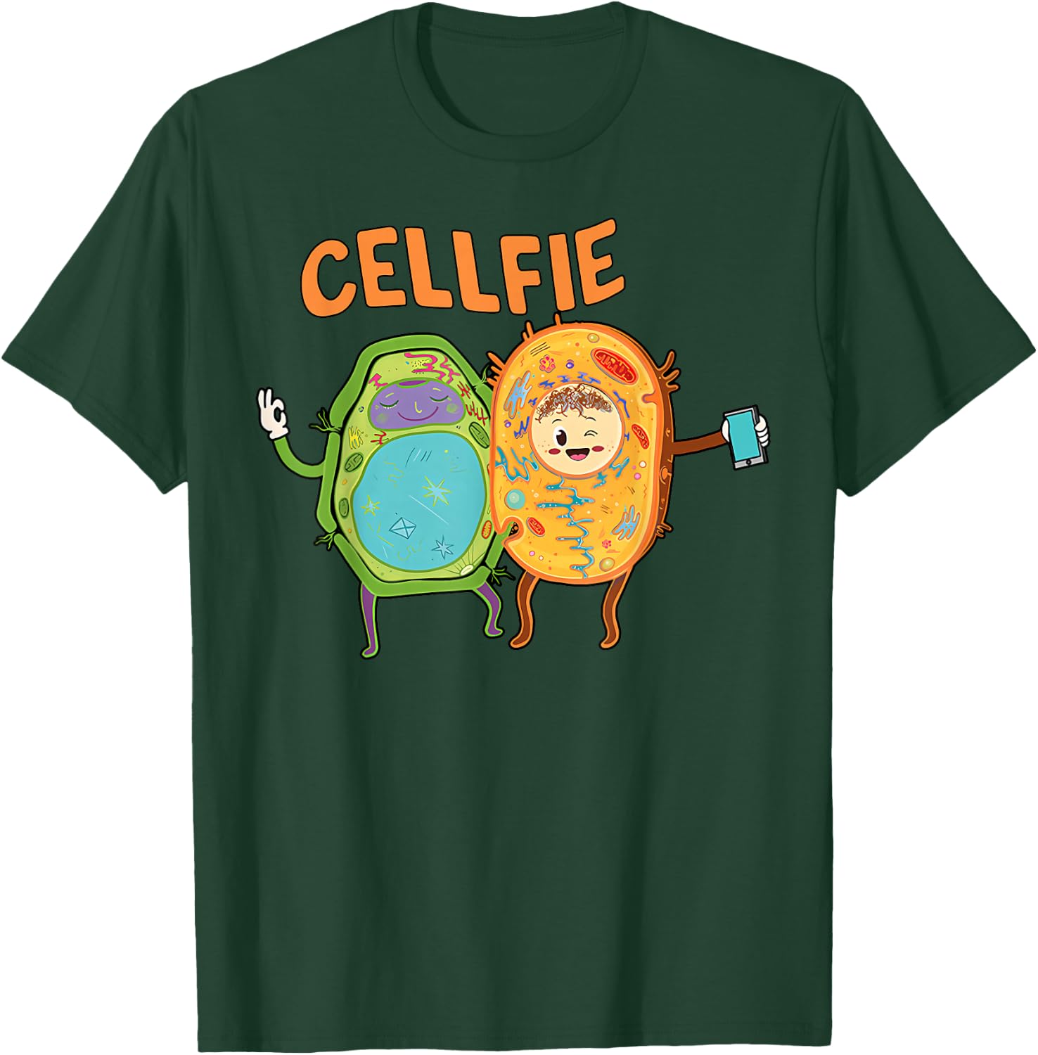 Funny Science Teacher Cellfie Biology Science Back To School T-Shirt - T-Shirt | Forest