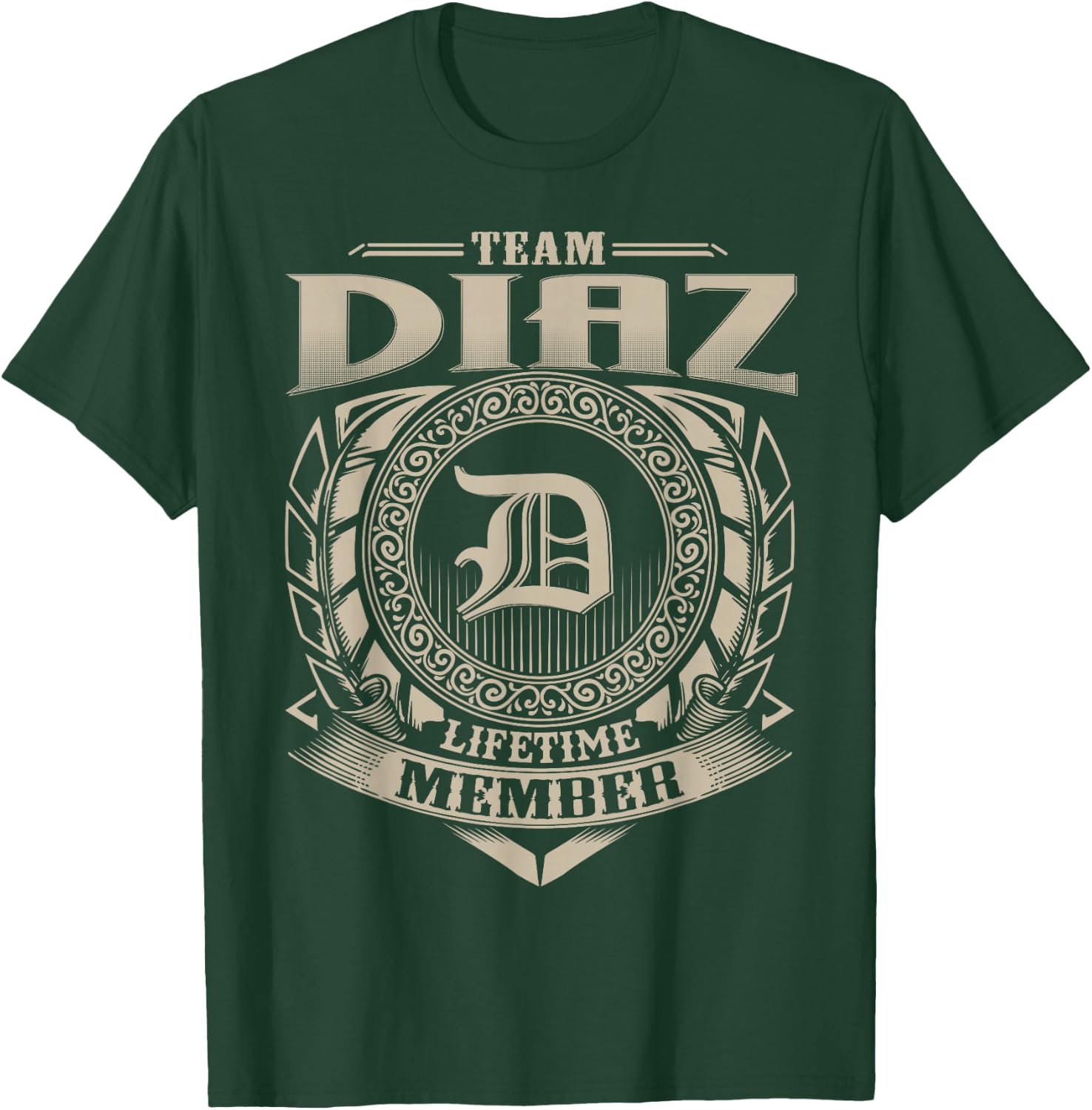 Team DIAZ Lifetime Member Vintage DIAZ Family T-Shirt - T-Shirt | Forest