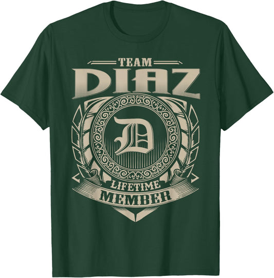 Team DIAZ Lifetime Member Vintage DIAZ Family T-Shirt - T-Shirt | Forest