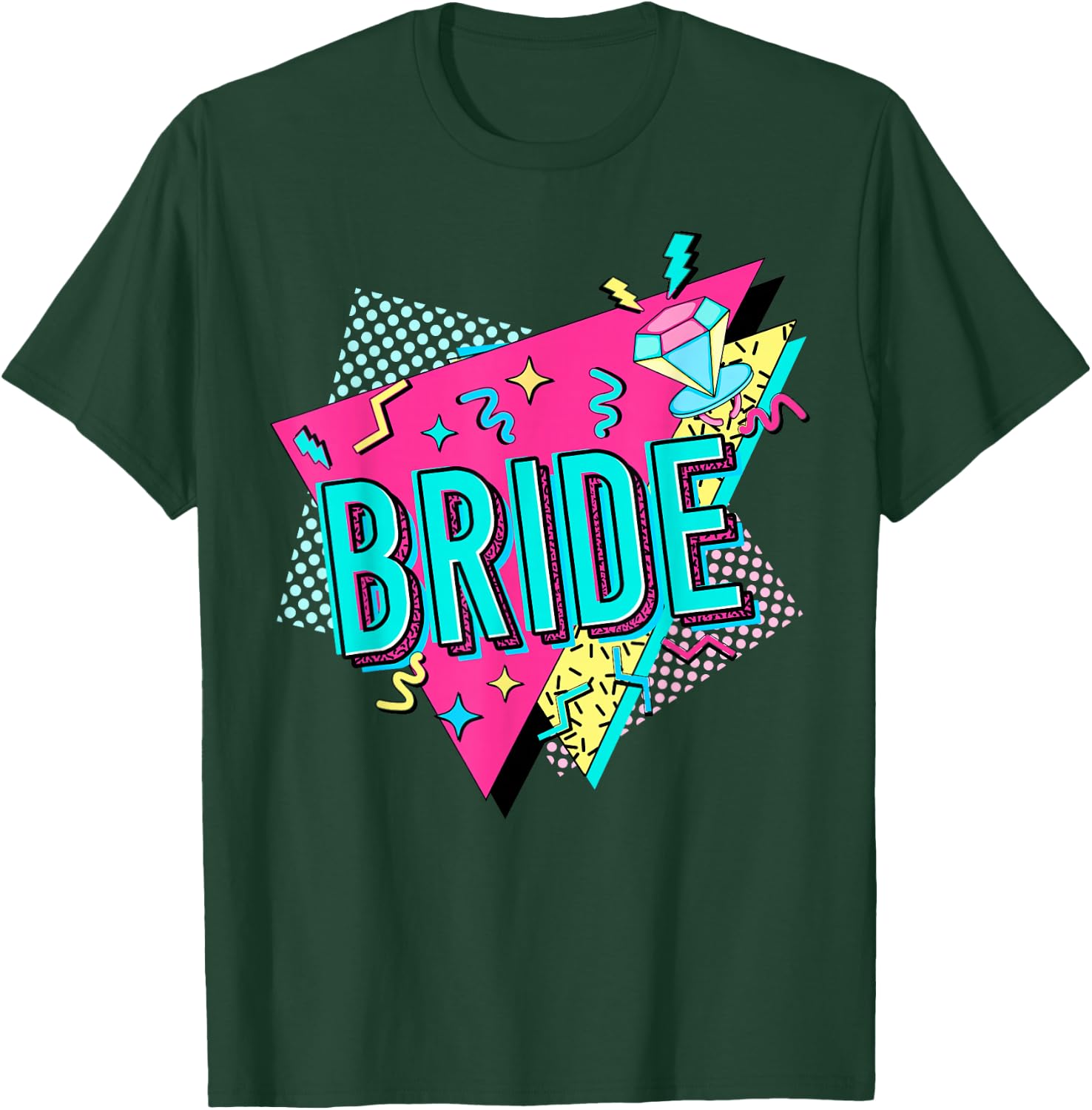 90s Bride Retro Bride of the 90s Bachelorette Party T-Shirt - T-Shirt | Forest