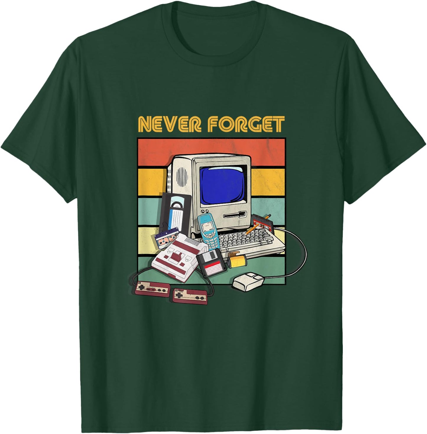 Never Forget Retro 1980s 90s Cassette Tape Music Lovers T-Shirt - T-Shirt | Forest