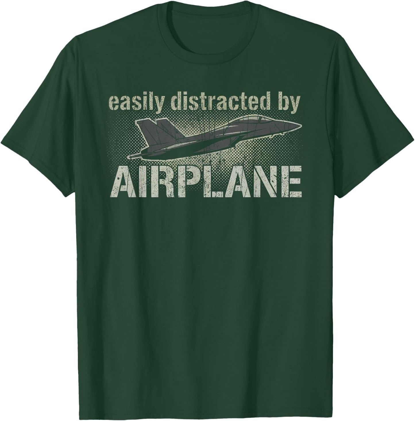 Easily Distracted by Airplanes T-Shirt - T-Shirt | Forest