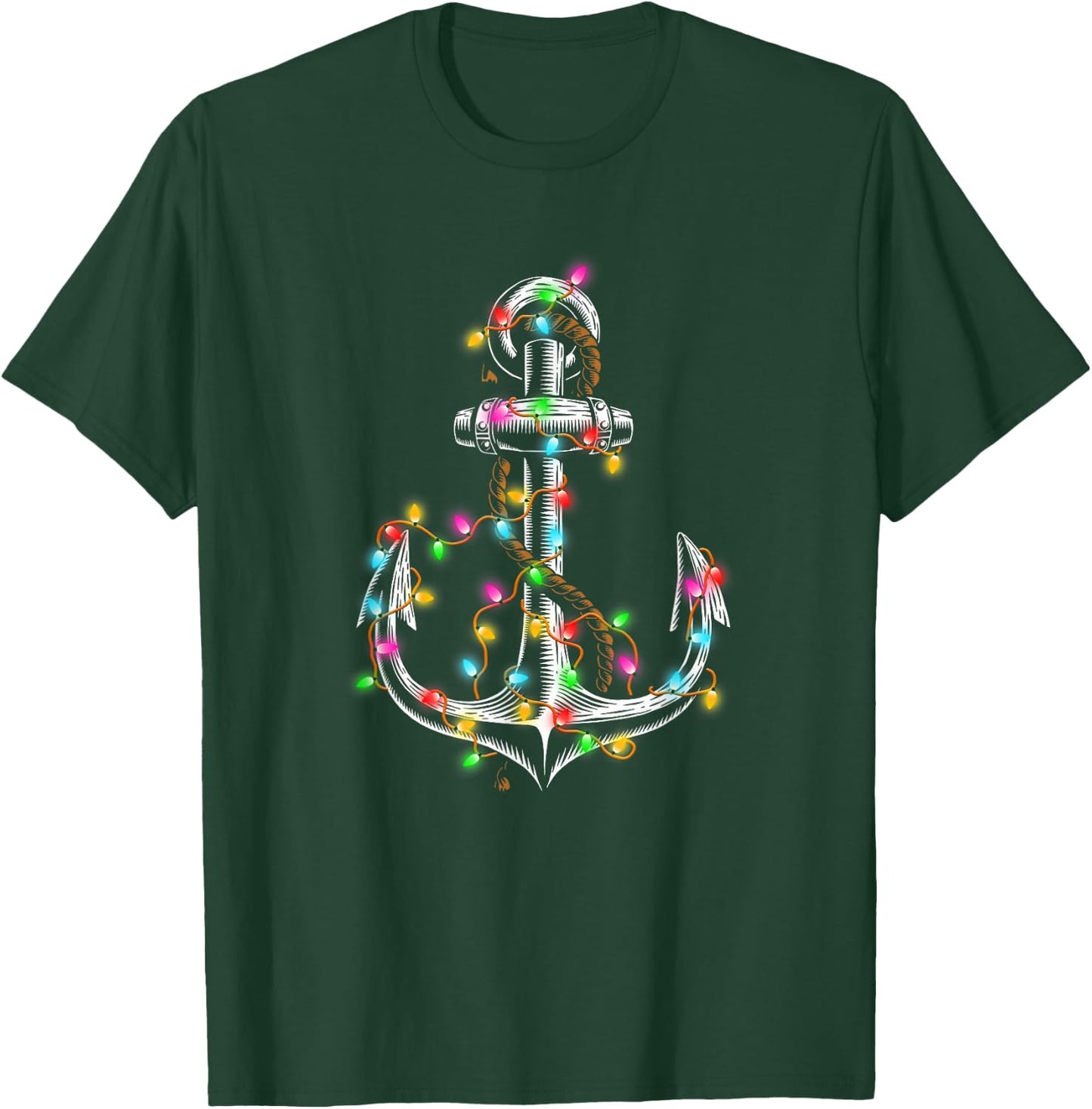 Christmas Lights Boating Sailing Cruise Boat Gifts T-Shirt - T-Shirt | Forest