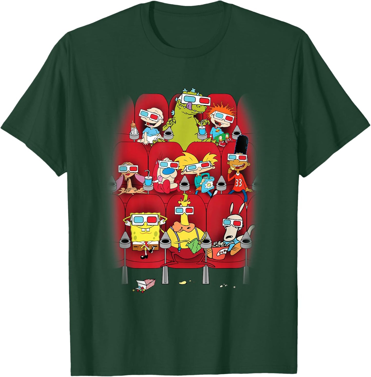 Nick Rewind 90's Nick Characters in Movie Theater T-Shirt - T-Shirt | Forest