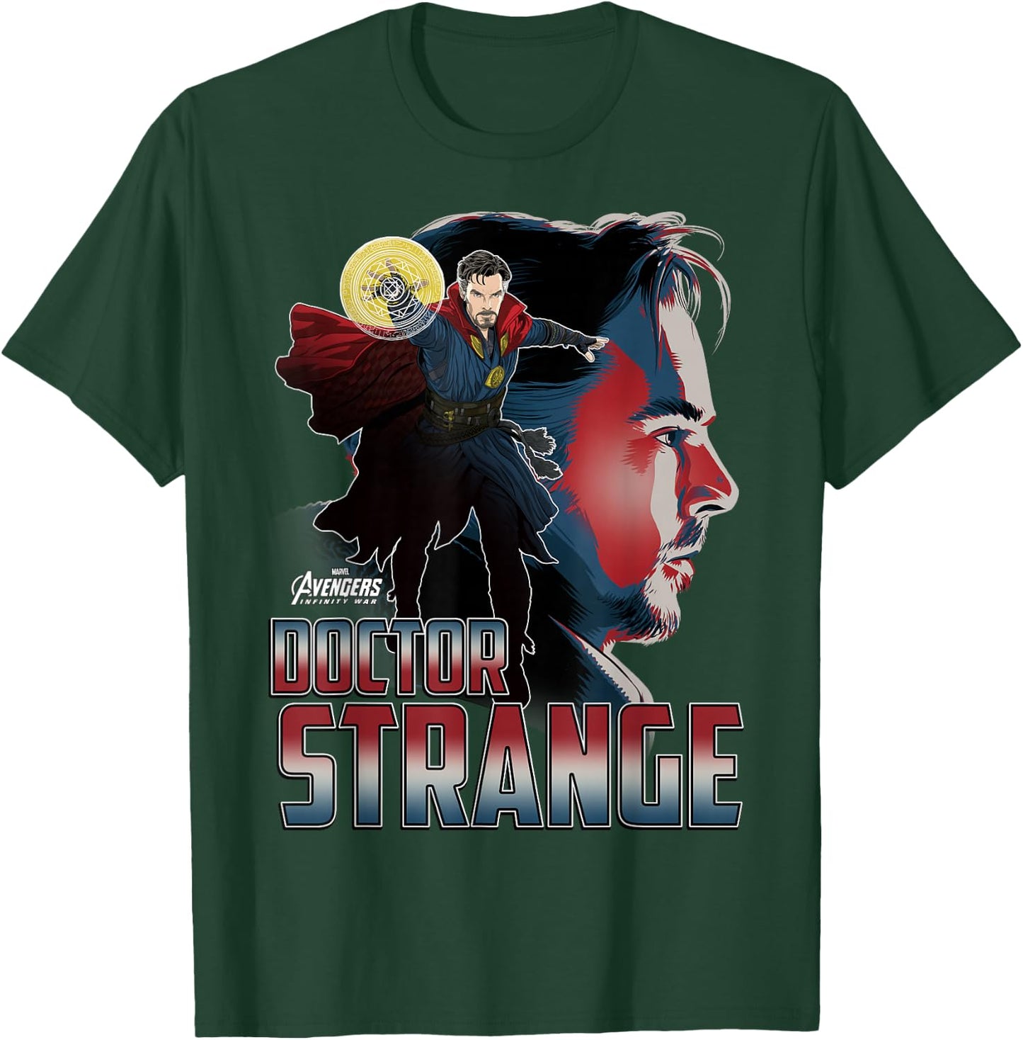 Marvel Infinity War Dr. Strange Head Profile Graphic T-Shirt - T-Shirt | Forest