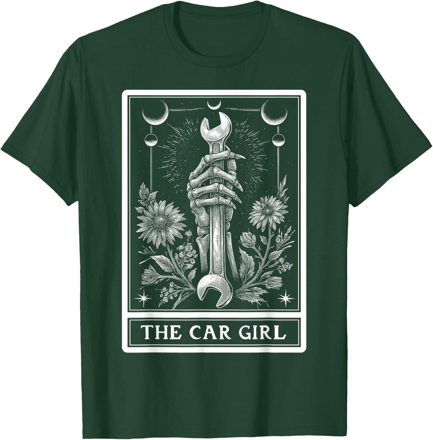 The Car Girl Car Mechanic Auto Tuning Tarot Card Skeleton T-Shirt - T-Shirt | Forest