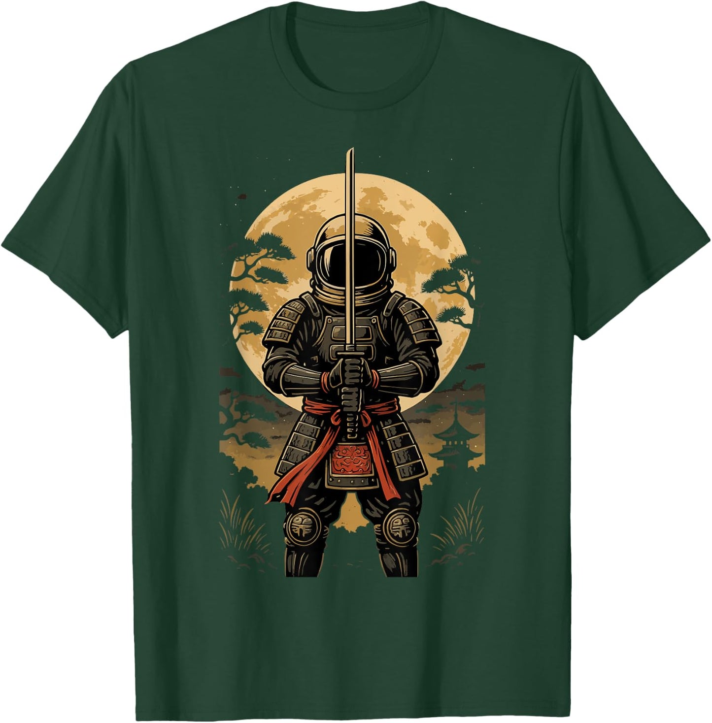 Astronaut Samurai Anime Japanese Sword T-Shirt - T-Shirt | Forest