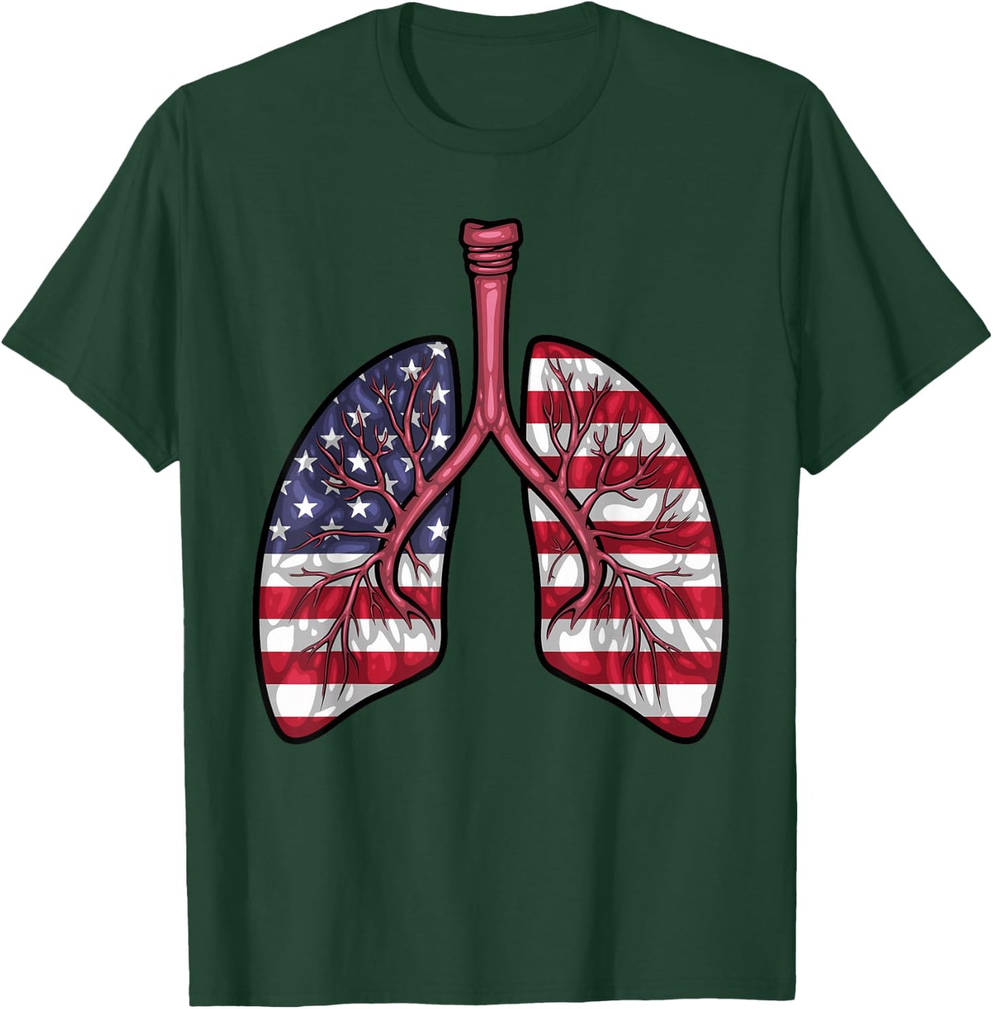 Cool Respiratory Therapy Men Women US Flag Patriotic RT T-Shirt - T-Shirt | Forest