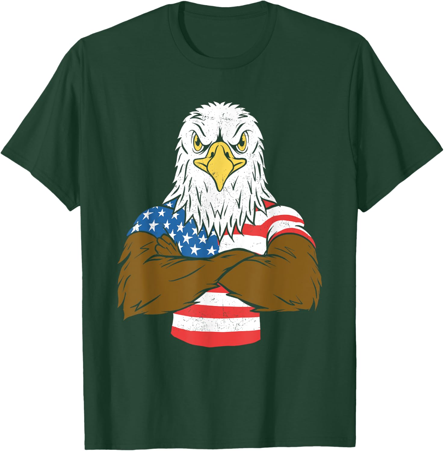 Patriotic Bald Eagle - USA American Flag 4th of July Fourth T-Shirt - T-Shirt | Forest
