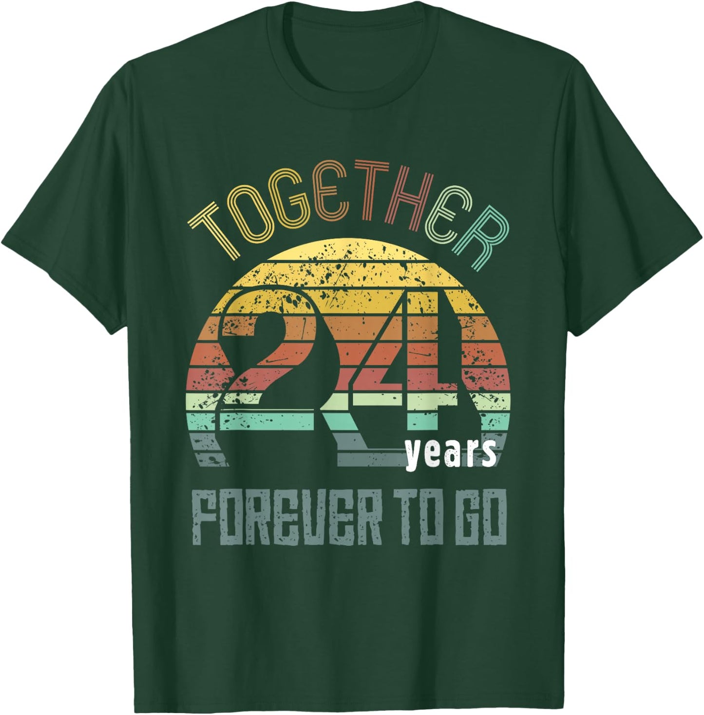 24 Wedding Anniversary for Couple Best 24th Year of Marriage T-Shirt - T-Shirt | Forest