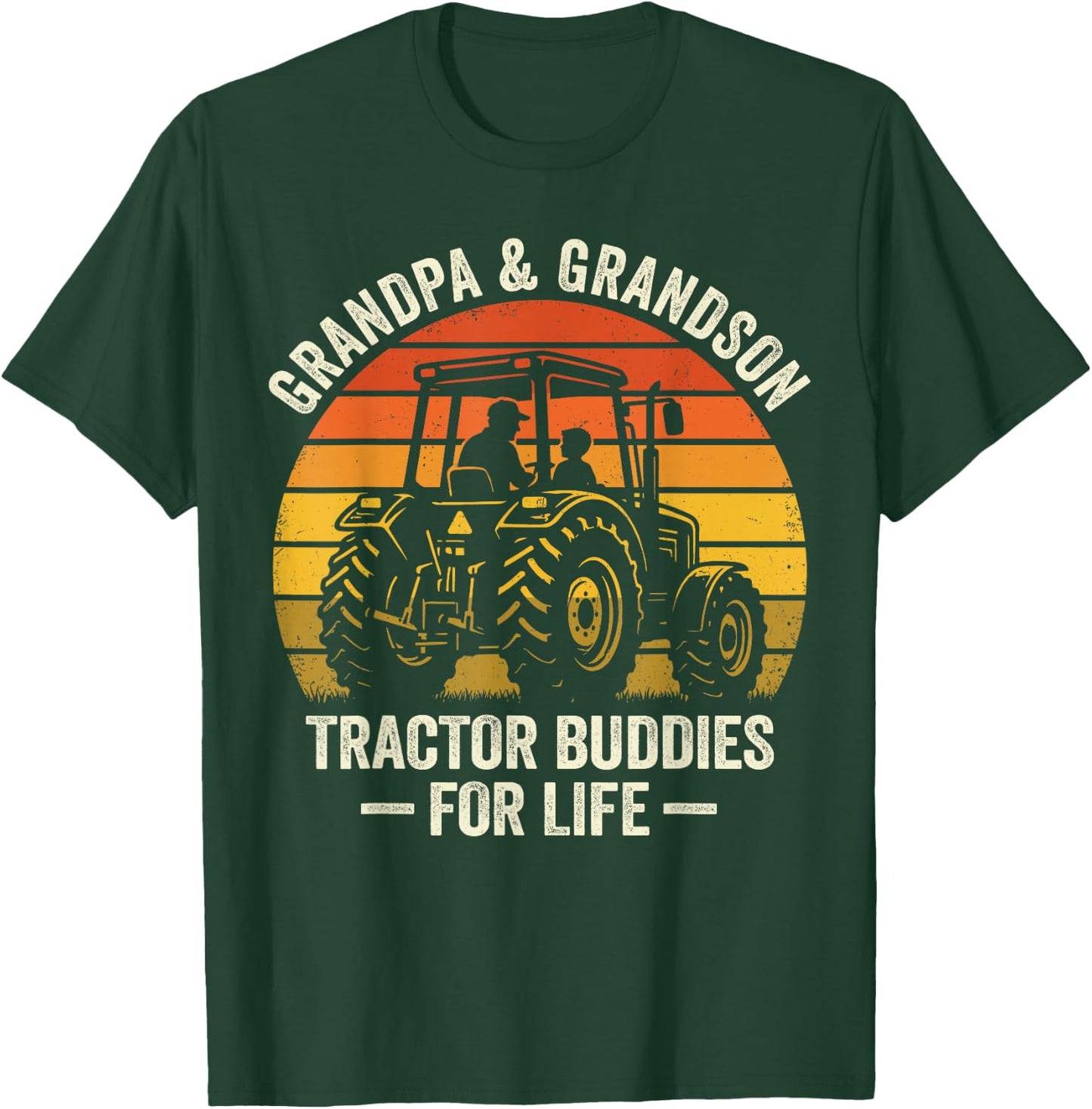 Grandpa and Grandson Tractor Buddies for Life T-Shirt - T-Shirt | Forest
