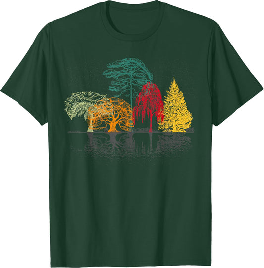 Fall Wildlife Outdoor Trees Reflection Forest Nature T-Shirt - T-Shirt | Forest