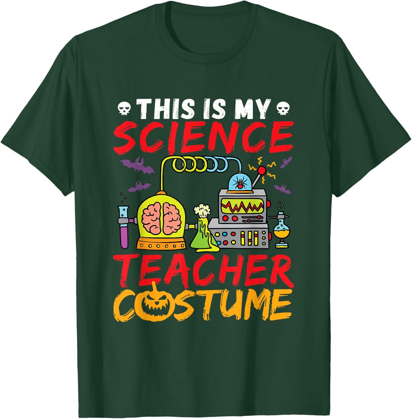 Science Teacher Costume Halloween Mad Scientist T-Shirt - T-Shirt | Forest