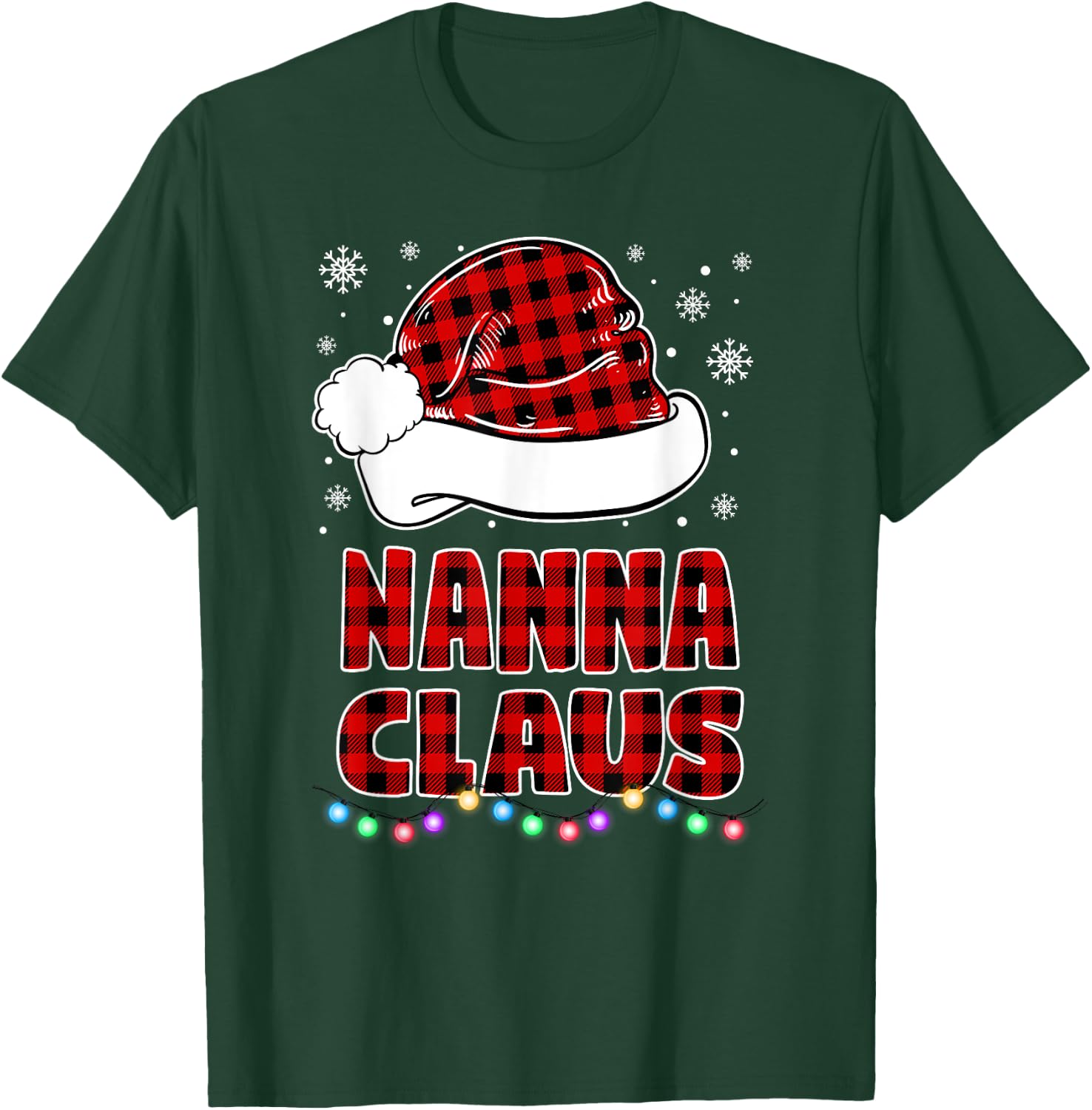 Nanna Claus Funny Grandma Matching Family Christmas Pajamas T-Shirt - T-Shirt | Forest