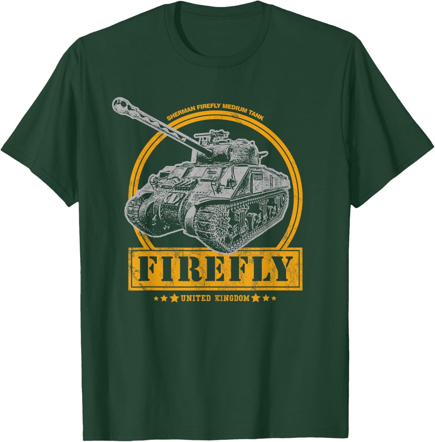 Sherman Firefly - WW2 Tank T-Shirt - T-Shirt | Forest