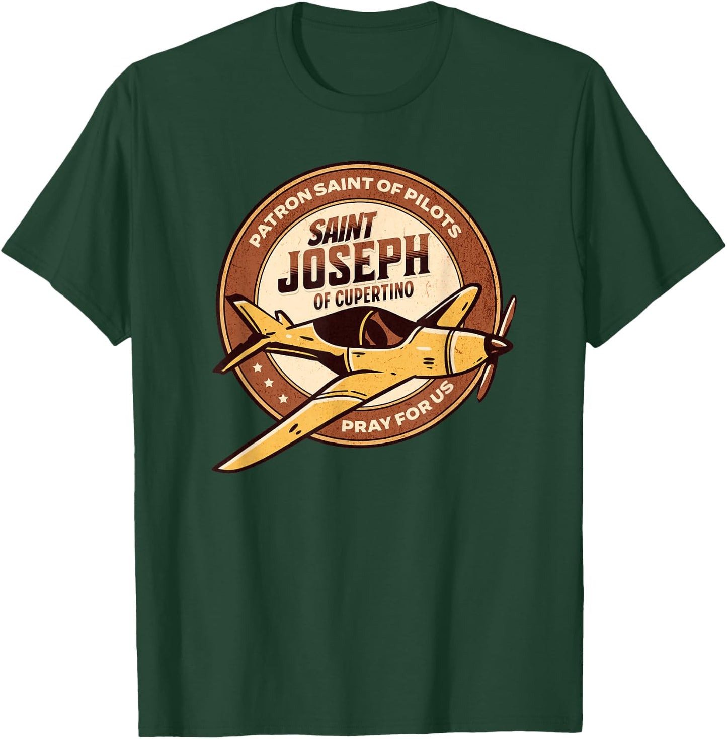 St Joseph of Cupertino Patron Saint of Pilots Aviation Men T-Shirt - T-Shirt | Forest