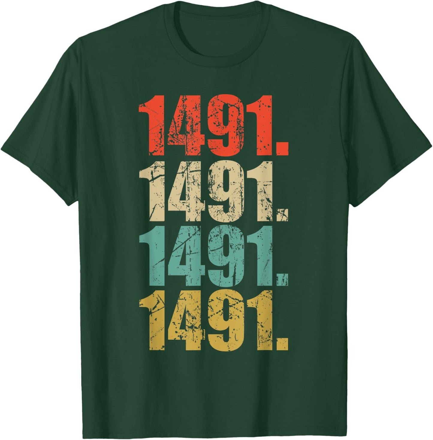 INDIGENOUS NAITIVE AMERICAN 1491 PRE COLUMBUS Vintage T-Shirt - T-Shirt | Forest