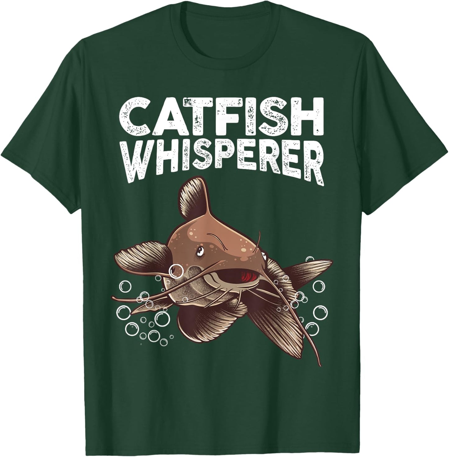 Funny Catfishing Design Men Women Catfish Hunter Whisperer T-Shirt - T-Shirt | Forest