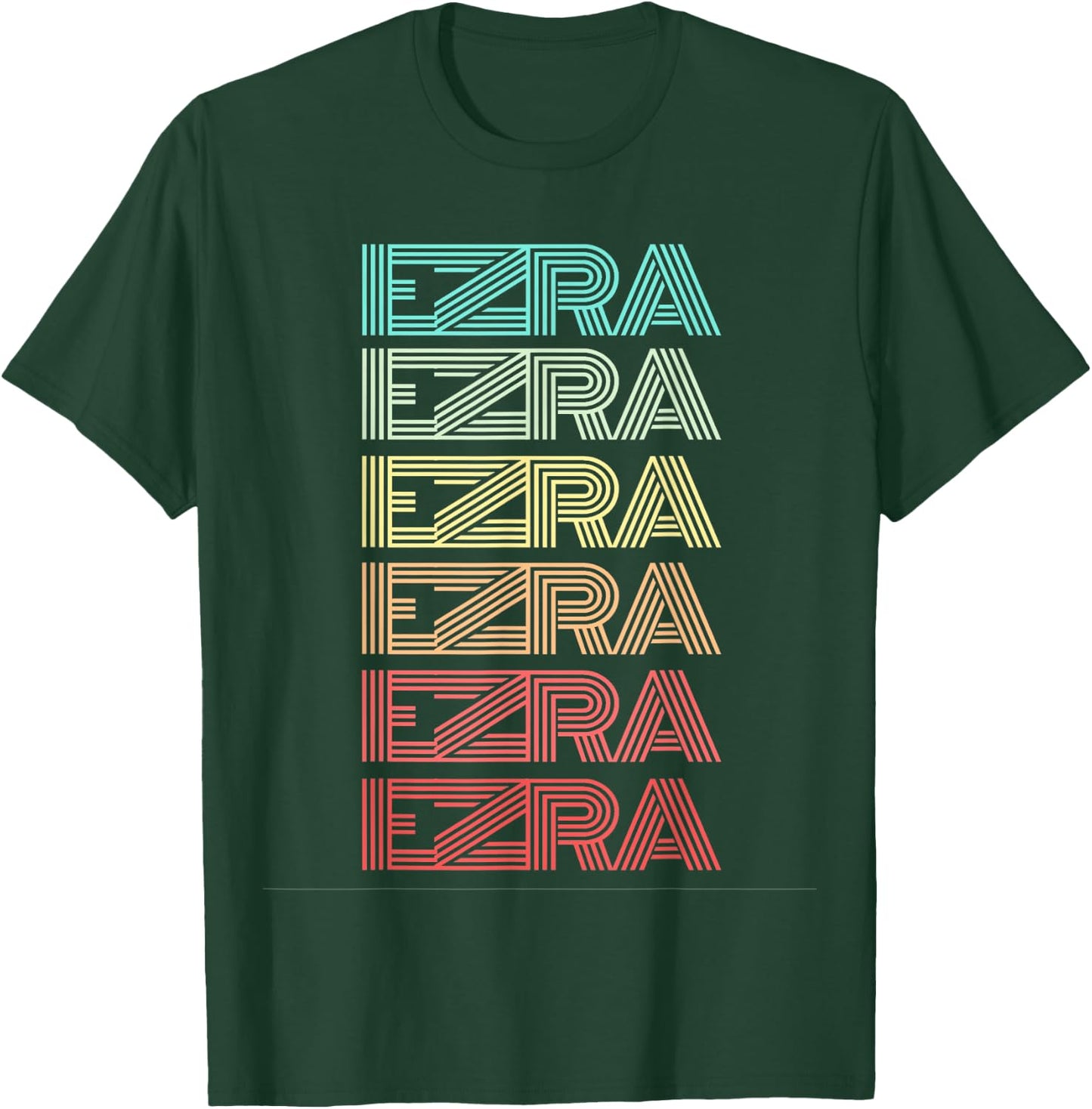 First Name EZRA Boy Retro Personalized Birthday Father Son T-Shirt - T-Shirt | Forest