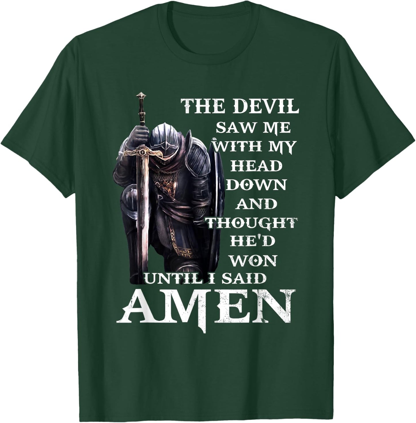 Christian Jesus The Devil Saw Me With My Head Down T-Shirt - T-Shirt | Forest