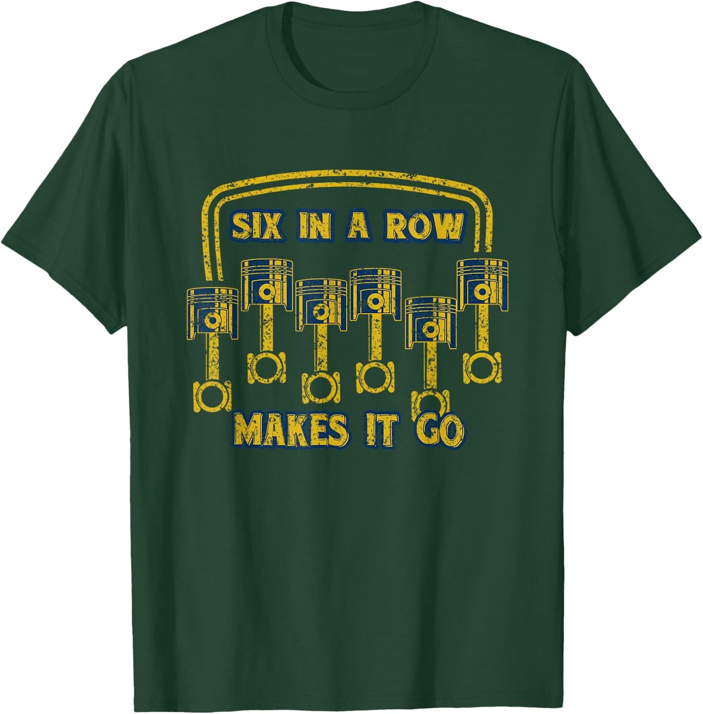 Six in a row Makes it go distressed father's day T shirt T-Shirt - T-Shirt | Forest