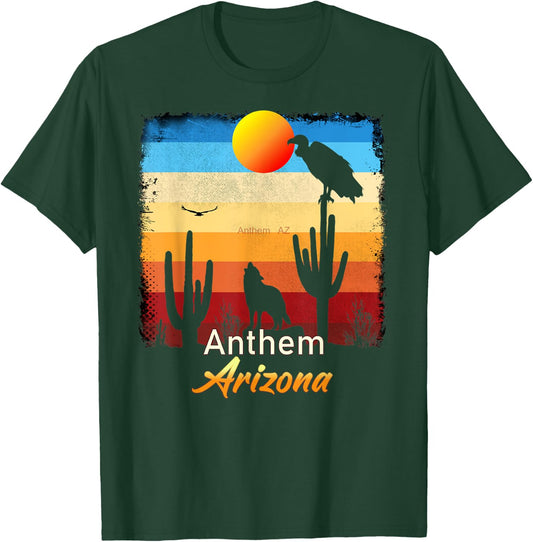 Anthem Arizona Vintage Coyote Sunset AZ Desert T-Shirt - T-Shirt | Forest