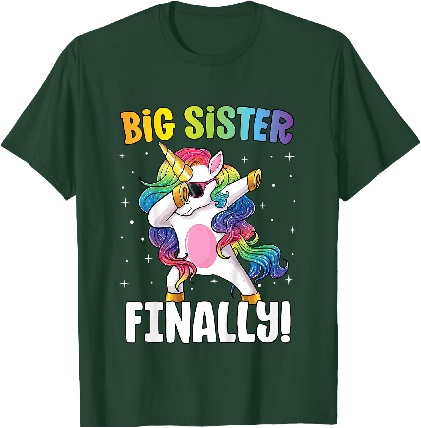 Big Sister Finally Dabbing Unicorn Girls Big Sister T-Shirt - T-Shirt | Forest