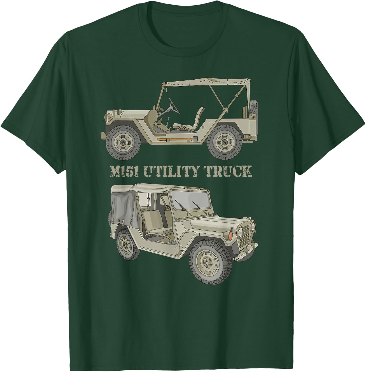 M151 Military 4 x 4 Utility Truck Diagram T-Shirt - T-Shirt | Forest