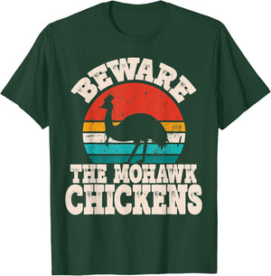 Funny Cassowary Beware Mohawk Chickens Cassowary Lover T-Shirt - T-Shirt | Forest