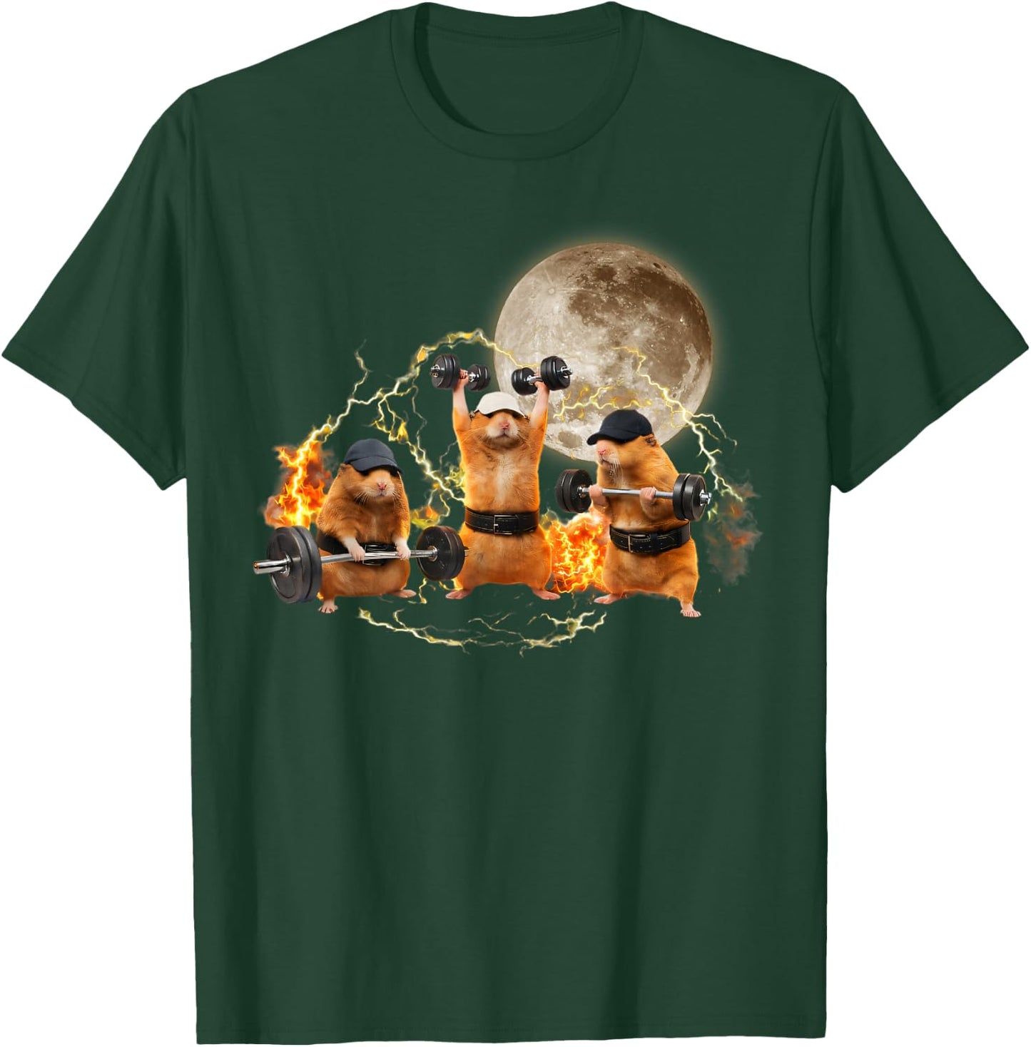 Weightlifting Pump Cover Hamster Meme Fitness Workout Gym T-Shirt - T-Shirt | Forest