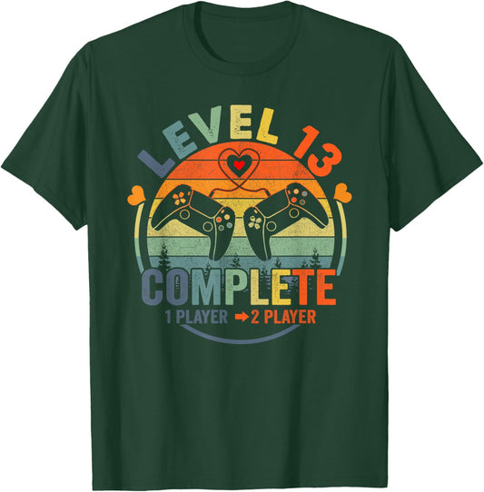 Gamer 13th Wedding Anniversary Level 13 Complete Anniversary T-Shirt - T-Shirt | Forest