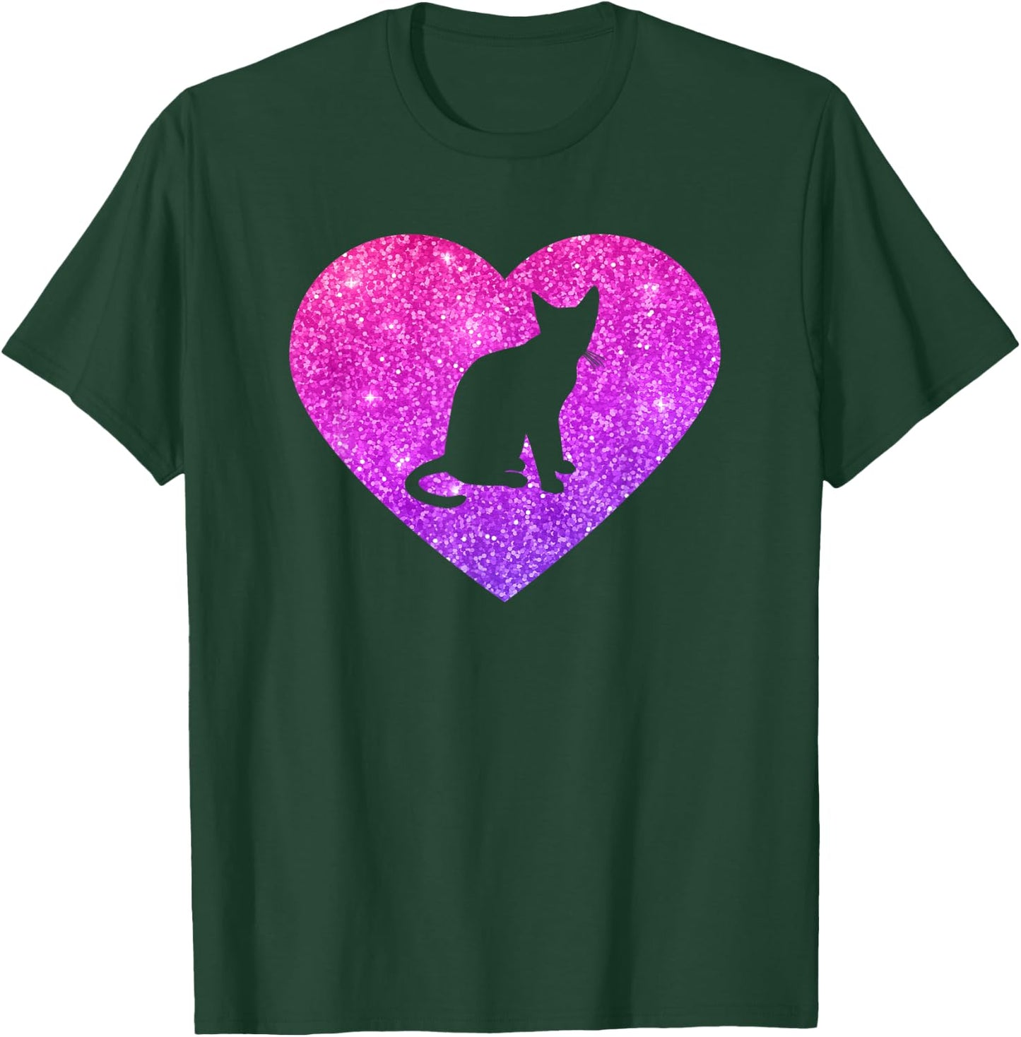 Cat Heart Gift Girls Teenagers and Women T-Shirt - T-Shirt | Forest