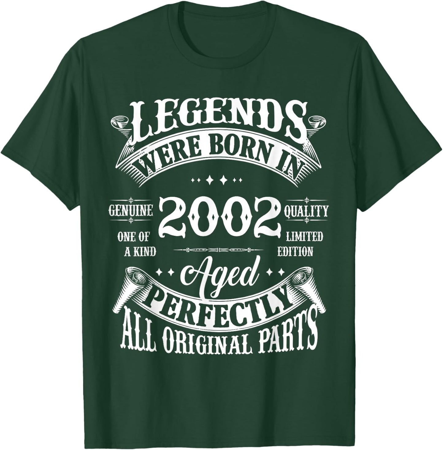 23rd Birthday Vintage Legends Born in 2002 23 Years Old T-Shirt - T-Shirt | Forest
