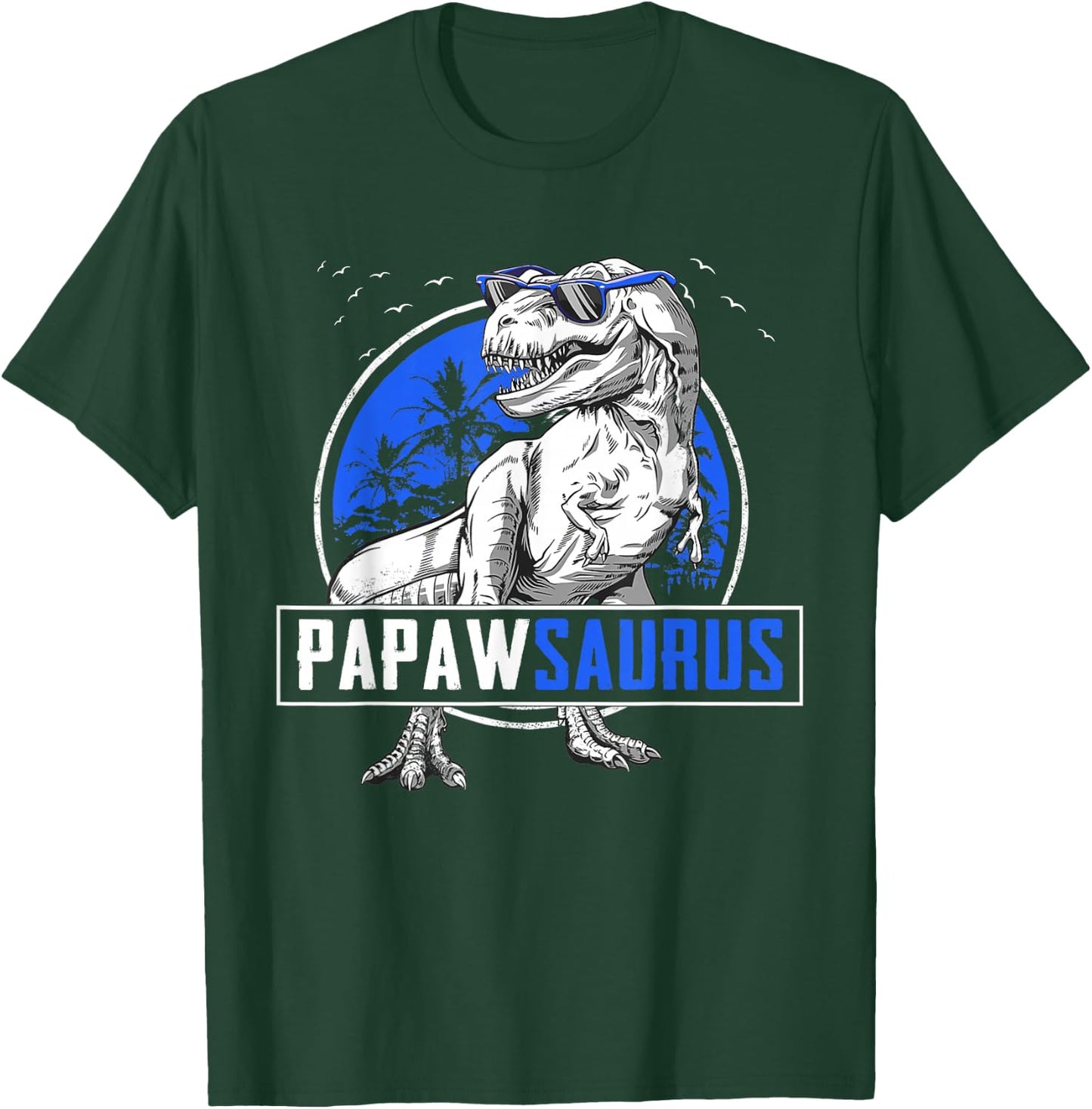 Papawsaurus T-Rex Papaw Saurus Dinosaur Family Matching T-Shirt - T-Shirt | Forest
