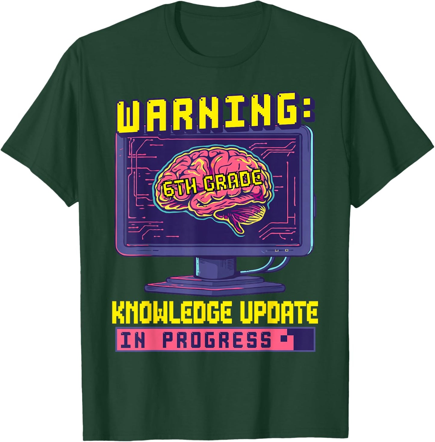 6th Grade Back To School Sixth Grade Smart Boys Computer T-Shirt - T-Shirt | Forest