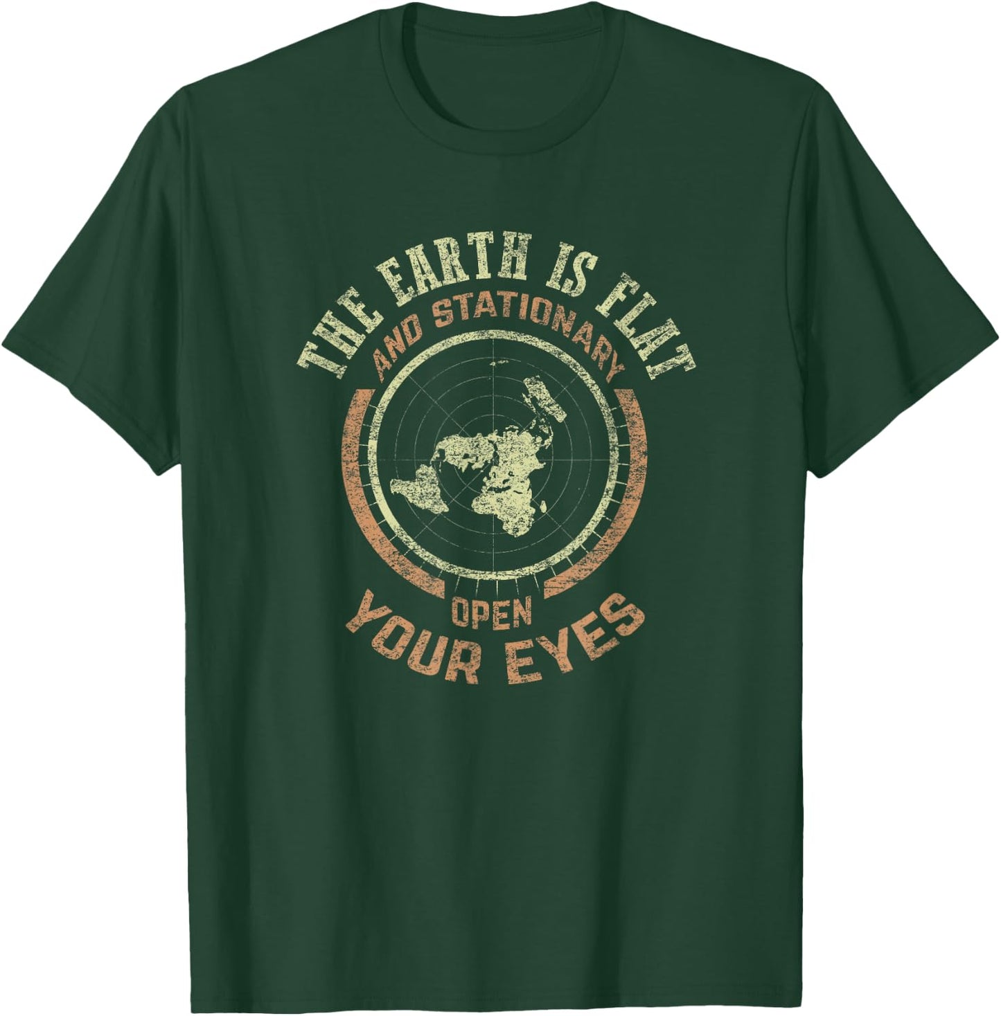 Flat Earth and Stationary Vintage Conspiracy Small T-Shirt - T-Shirt | Forest