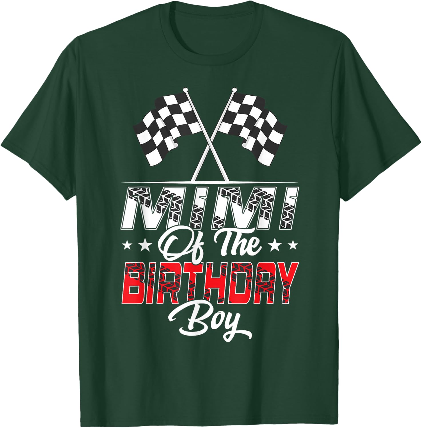 Race Car Mimi of The Birthday Boy Racing Family Pit Crew T-Shirt - T-Shirt | Forest