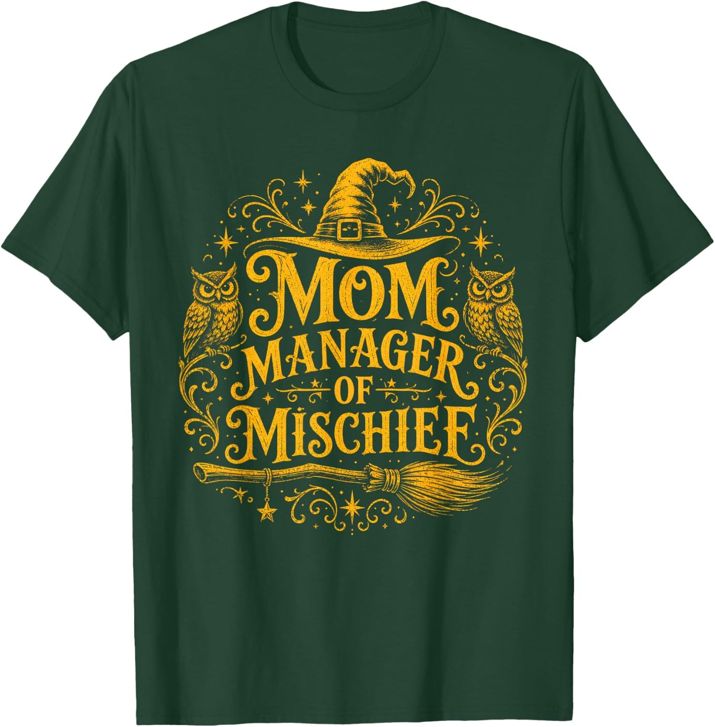 Mom Manager of Mischief Mother's Day Magical Mom Halloween T-Shirt - T-Shirt | Forest