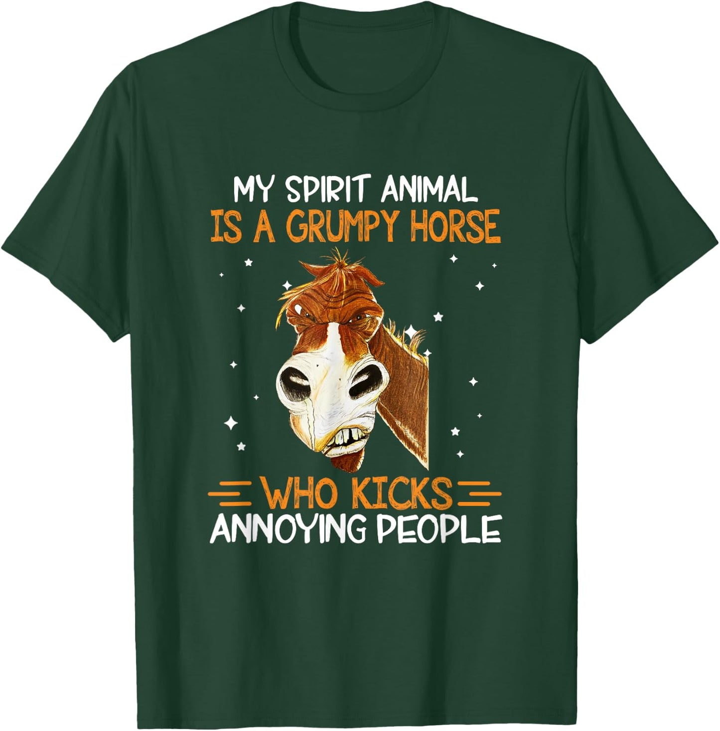 Horse Lover My Spirit Animal Is Grumpy Horse Funny T-Shirt - T-Shirt | Forest