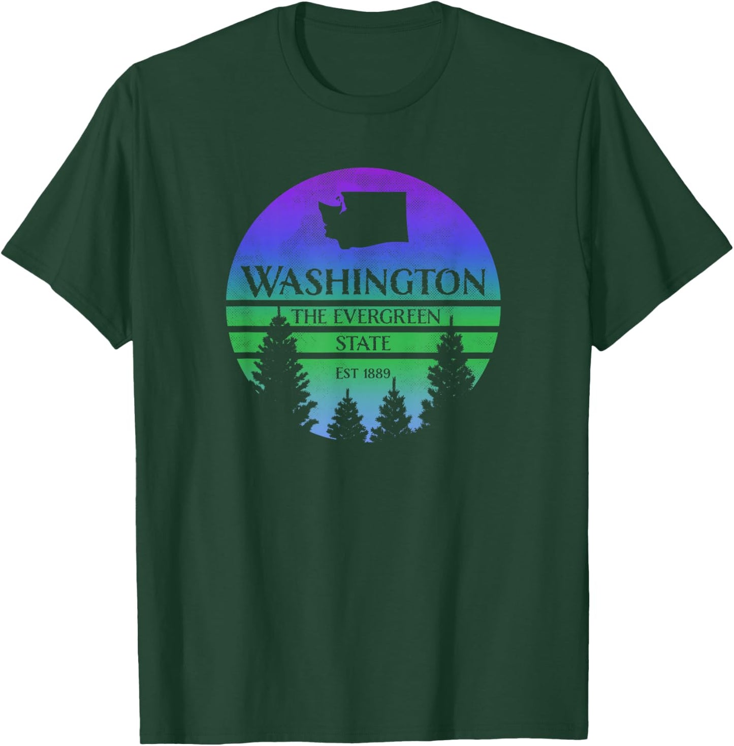 Washington The Evergreen State Silhouette Graphic T-Shirt - T-Shirt | Forest