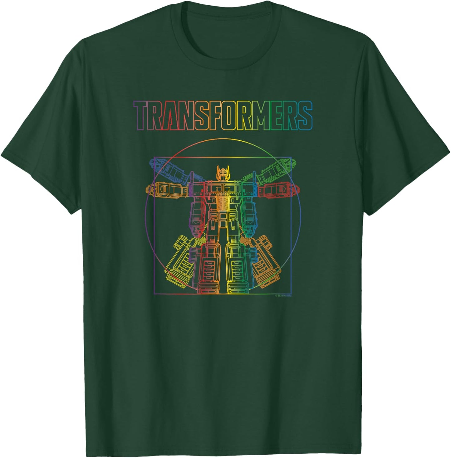 Transformers Pride Vitruvian Optimus Prime Logo T-Shirt - T-Shirt | Forest