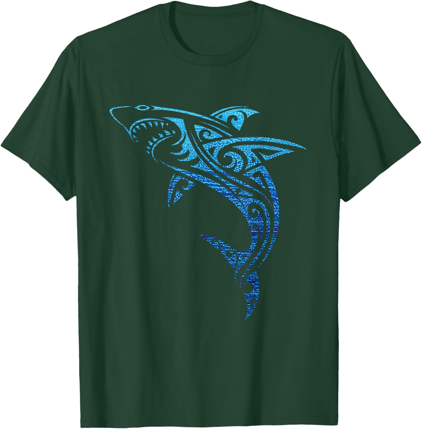 Artistic Tribal Shark Hawaiian Polynesian Tattoo Vacation T-Shirt - T-Shirt | Forest
