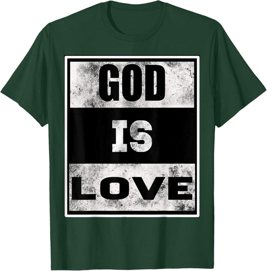 God Is Love: Vintage Christian -Christian Faith T-Shirt - T-Shirt | Forest