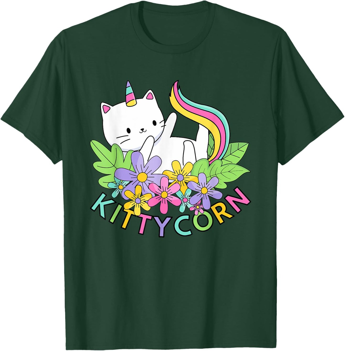 Rainbow Unicorn Cat Kittycorn T-Shirt - T-Shirt | Forest