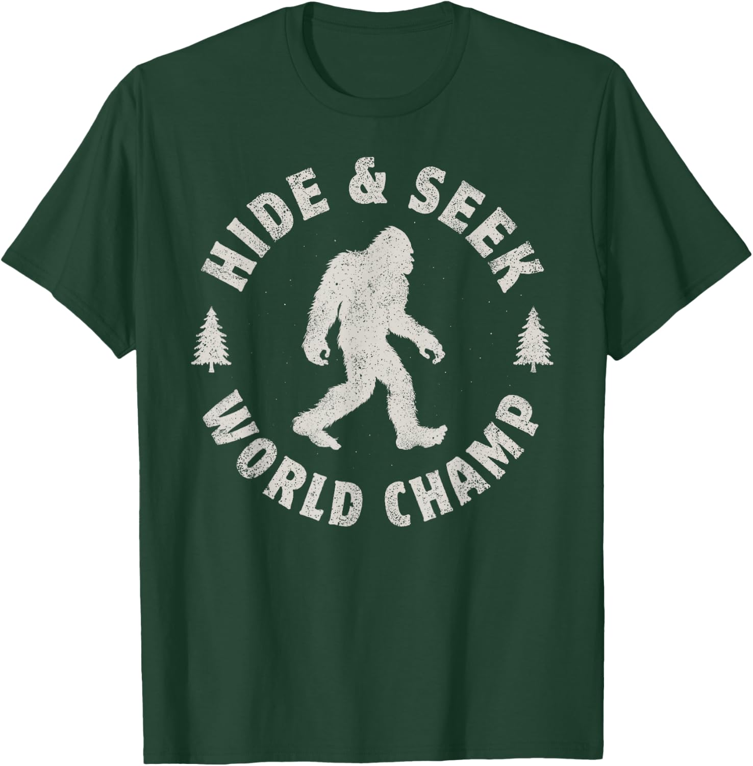 Bigfoot Hide And Seek World Champion Sasquatch Retro Vintage T-Shirt - T-Shirt | Forest